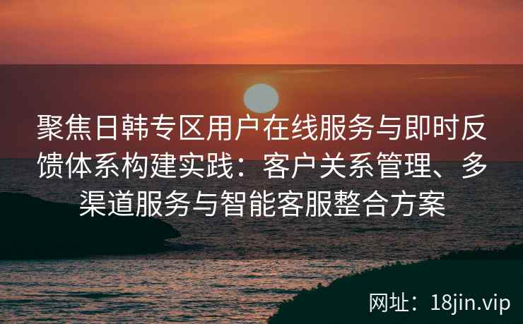 聚焦日韩专区用户在线服务与即时反馈体系构建实践：客户关系管理、多渠道服务与智能客服整合方案