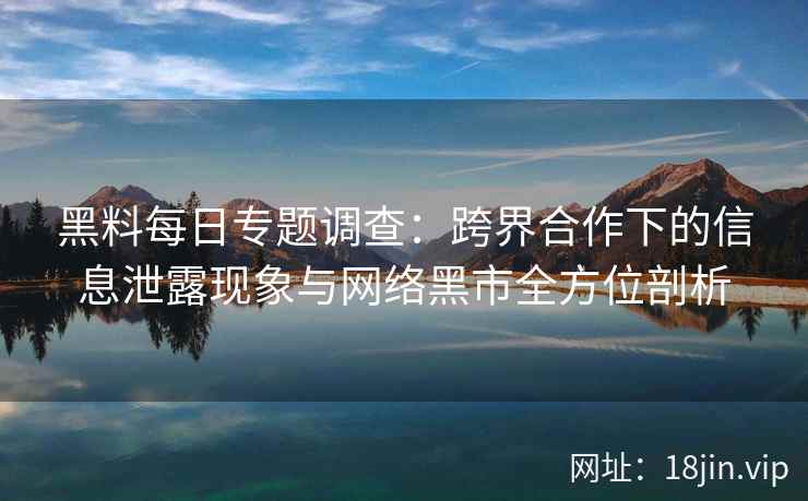 黑料每日专题调查：跨界合作下的信息泄露现象与网络黑市全方位剖析