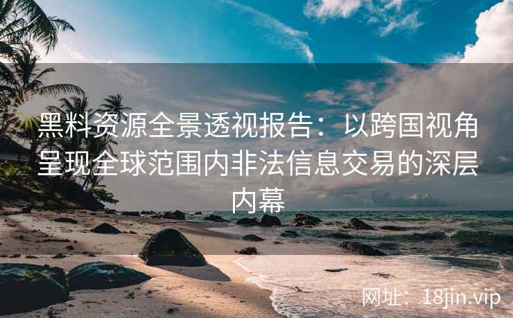 黑料资源全景透视报告：以跨国视角呈现全球范围内非法信息交易的深层内幕