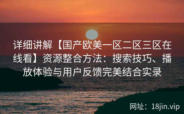 详细讲解【国产欧美一区二区三区在线看】资源整合方法：搜索技巧、播放体验与用户反馈完美结合实录