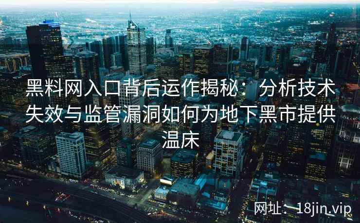 黑料网入口背后运作揭秘：分析技术失效与监管漏洞如何为地下黑市提供温床